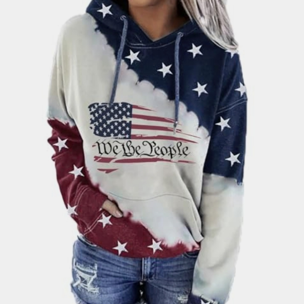 Patriotic American Flagv"We The Free" Hoodie Sweatshirt NWT